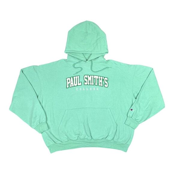Vintage Champion Paul Smith’s College Drawstring Hoodie - Size XXL - Picture 1 of 6